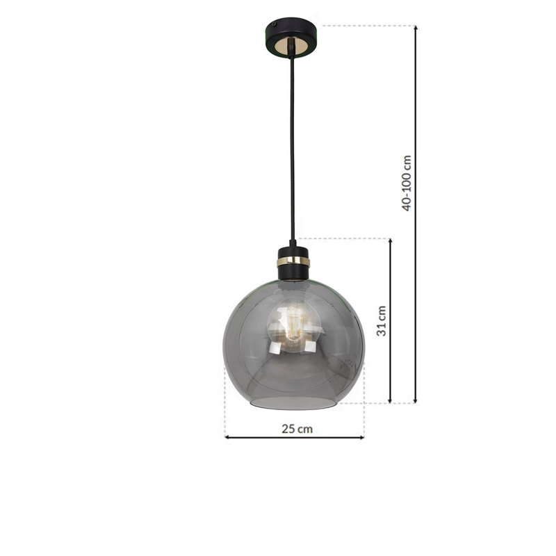 Brekin 1 - Light Black Sphere Pendant