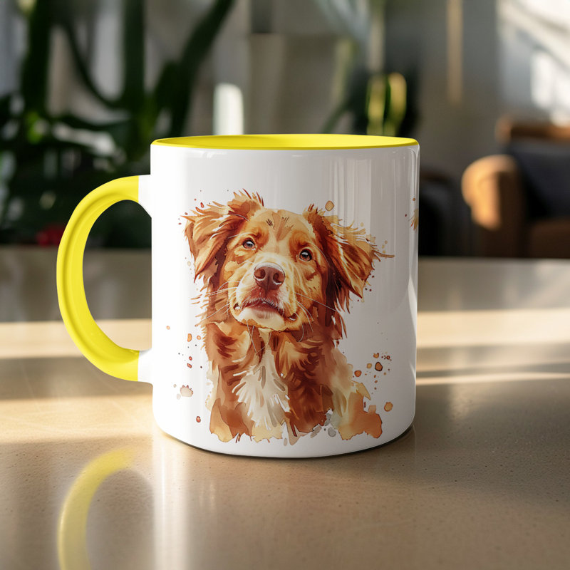 Mug, 3, Yellow