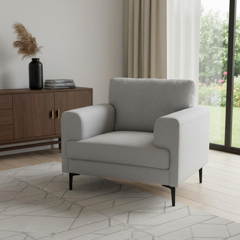  Light Gray Linen Arm Chair