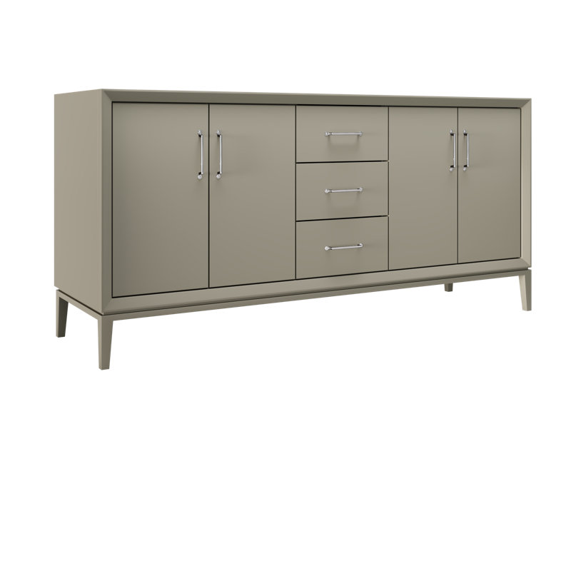Alexandra Double Bath Vanity, French Olive, Polished Chrome, 72"