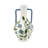 7.1x7.1x12.8" Floral Amphora Ceramic Vase
