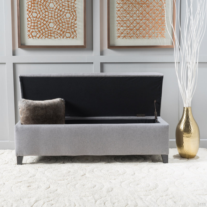  Entryway Bench Upholstered Bench Bedroom Storage Bench Wood Bench Fabric Bench, Gray Geometric