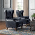 Ameliah Genuine Leather Wingback Chair