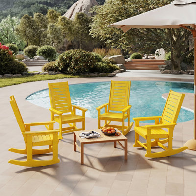 Chaise berçante d'extérieur Hdpe (ensemble de 4)
