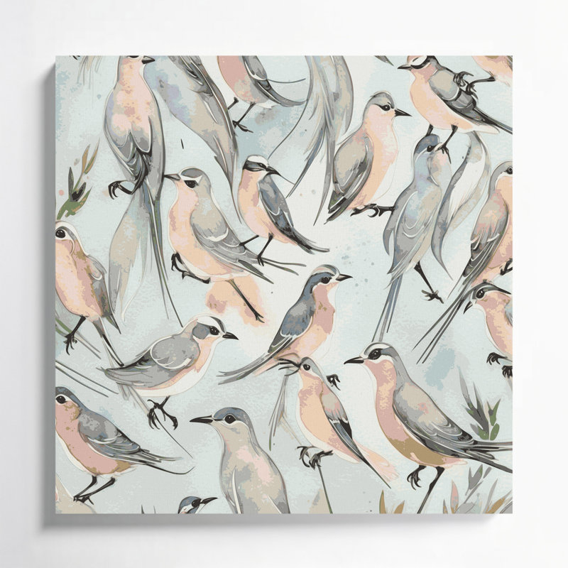 Oiseaux, art mural sur toile, mésange à longue queue, H 12 po x l 12 po