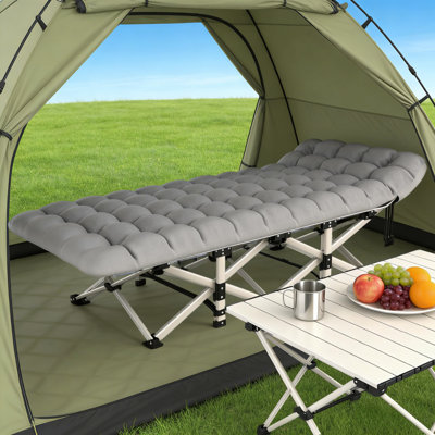 Folding Camping Cot With Mattress, 500 Lb Heavy-Duty Portable Sleeping Cot, Waterproof 1200D Oxford Fabric, Fast Setup Outdoor Cot For Camping, Guests & Office Use