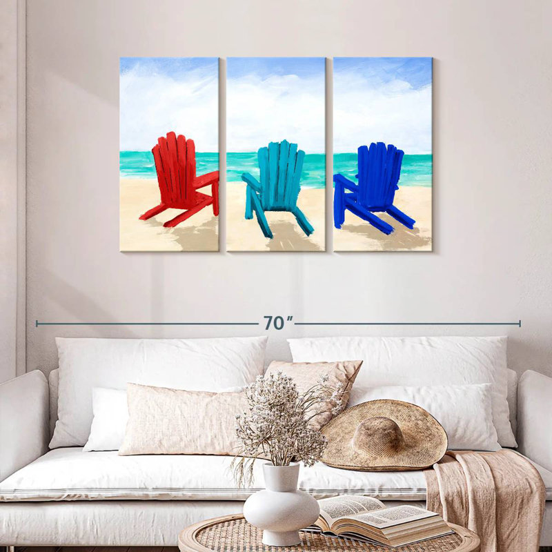 Trio de chaises de plage Gillard, H 28 po x l 45 po