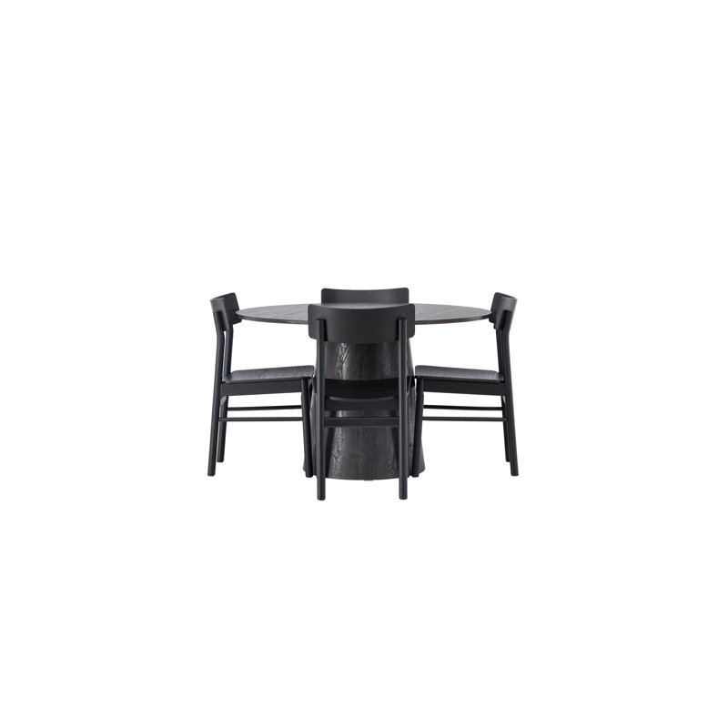 Burch 4 - Person Dining Set, Black
