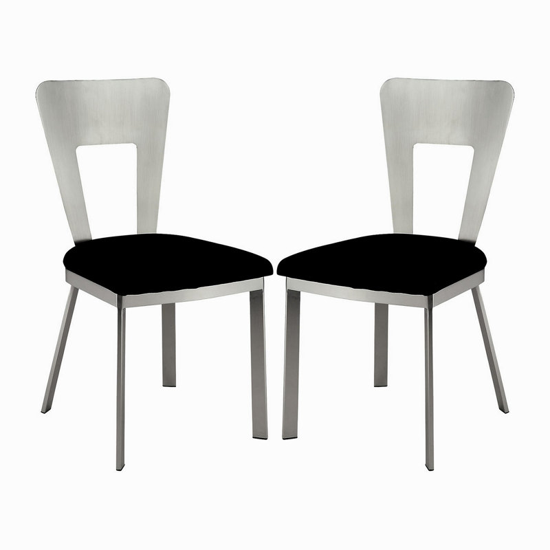 Ensemble de 2 chaises d'appoint en microfibre et en métal