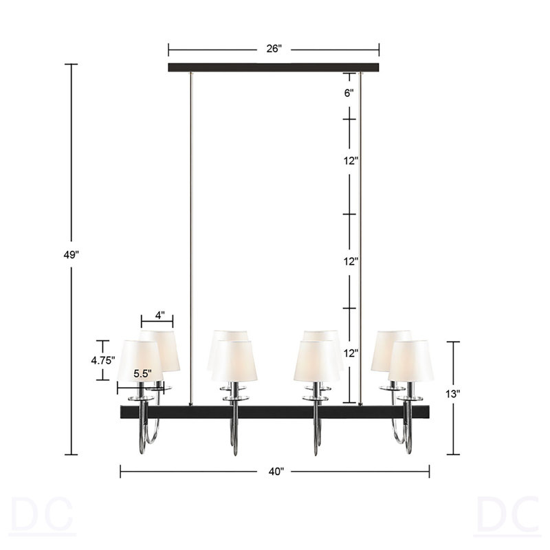 Lustre traditionnel 8 lumières avec abat-jour tambour