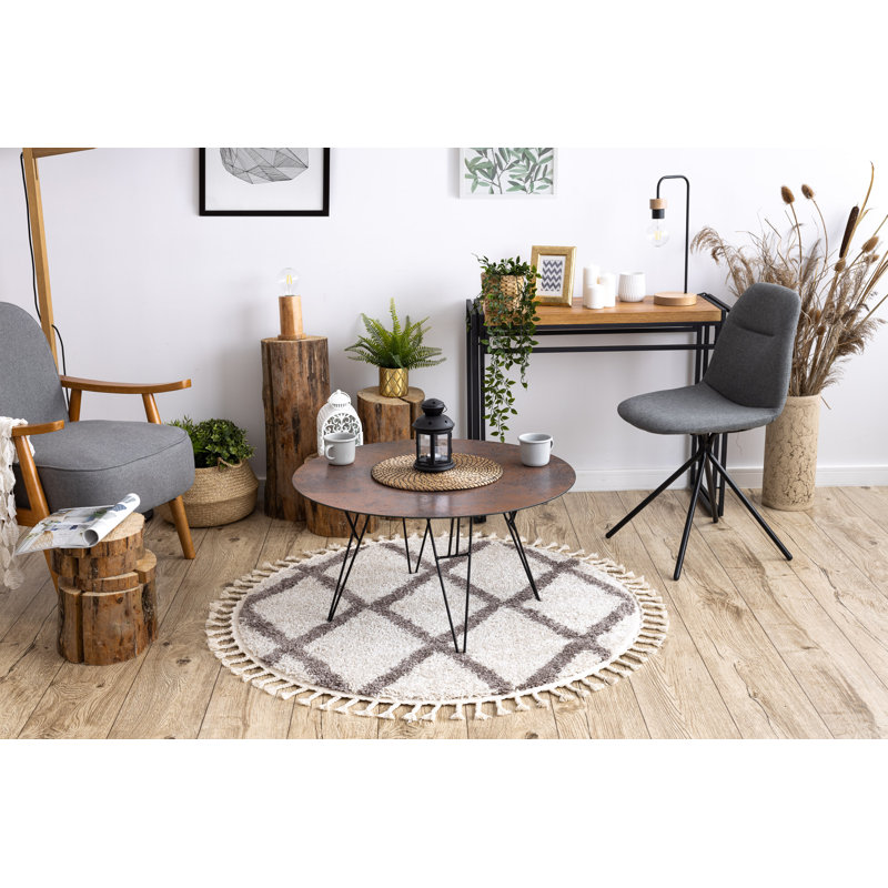 Round Willems Geometric Area Rug, Round 120cm