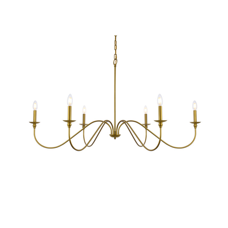 Lustre à intensité variable 6 lumières Sherree , Laiton, H 25 po x l 48 po x P 48 po