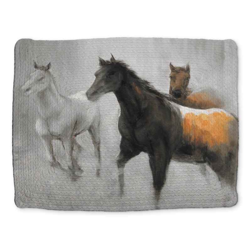 Troupeau de chevaux abstrait | Napperon Farm Farm