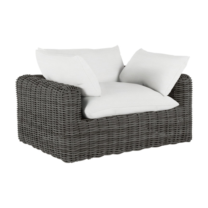 Montecito Patio Chair with Cushions, Raffia, Rollo Lace, No Welt