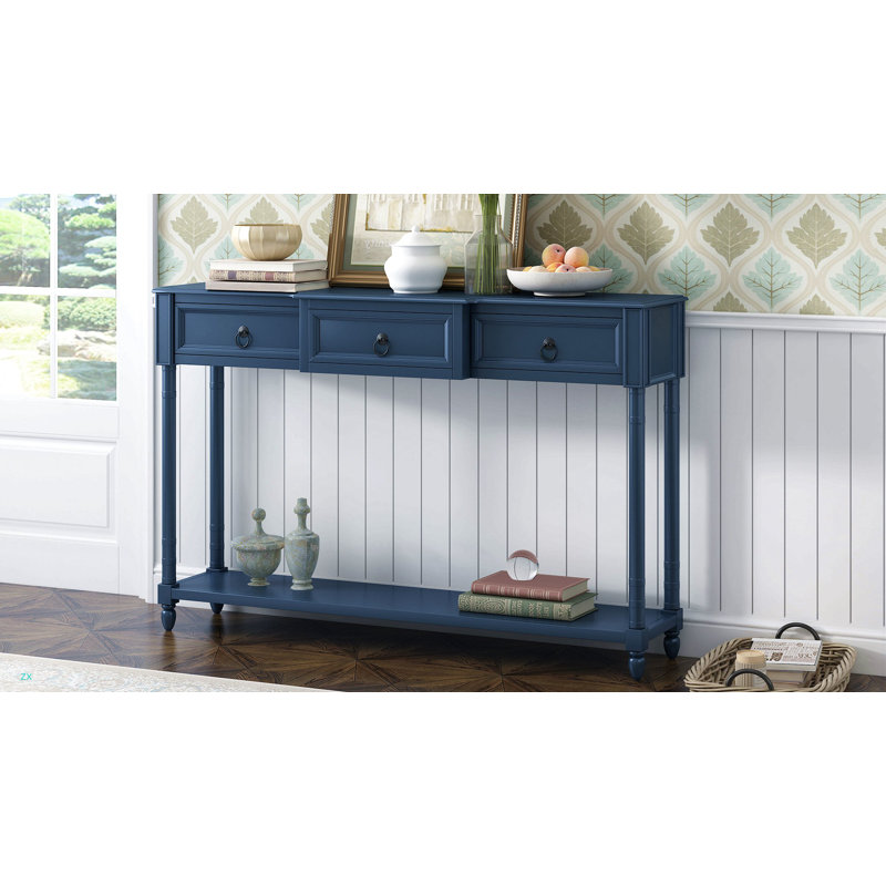 Console Console avec tiroirs pour le vestibule et tiroirs, Marine antique