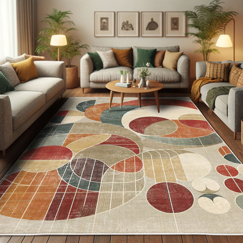 Ambesonne Modern Boho High Density Long Fiber Poly Threads Decorative Area Rug Carpet, Rectangle 2'3" x 3'9"