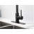 Kitchen Pull Down Faucet, Stainless Steel, Matte Black, 360 Rotatable Nozzle, Two Water Output Settings, Convenient Temperature & Flow Adjustment Black Steel Swiveling Easy-244657765