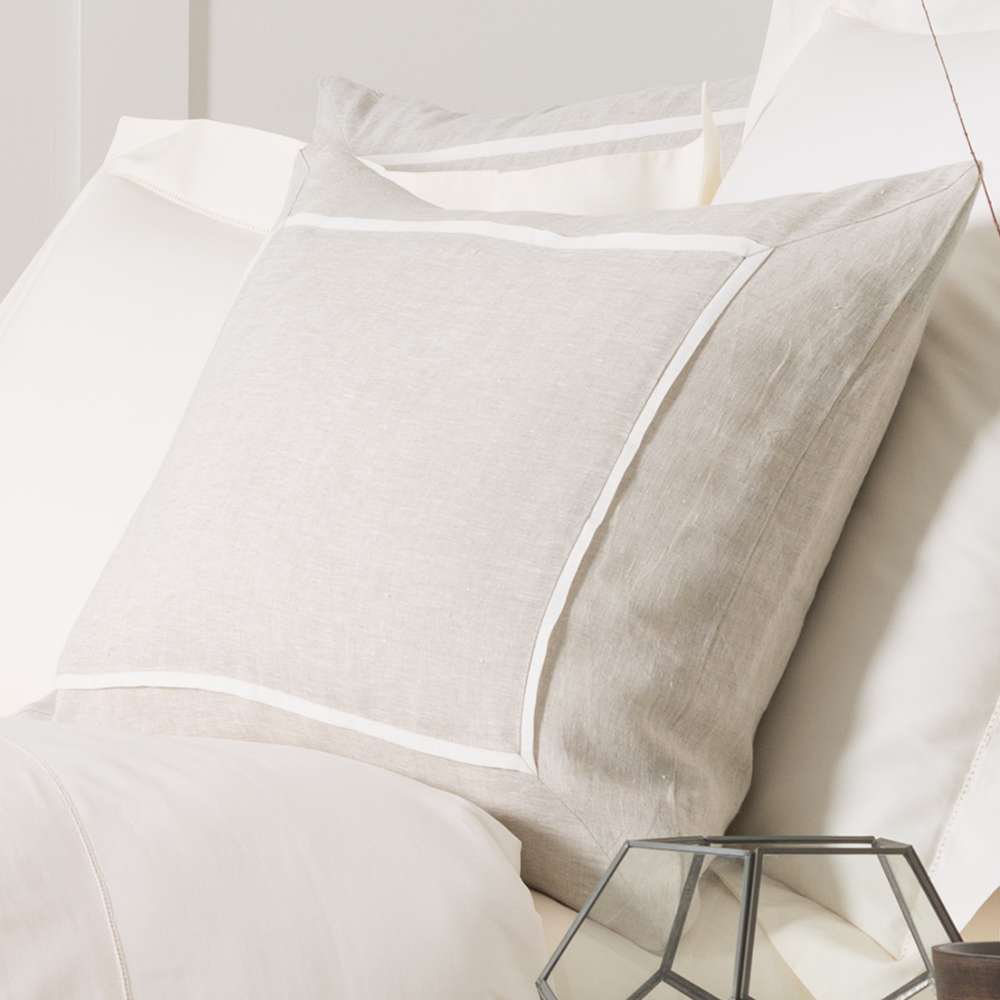 Keaton Linen Shams, King, Natural