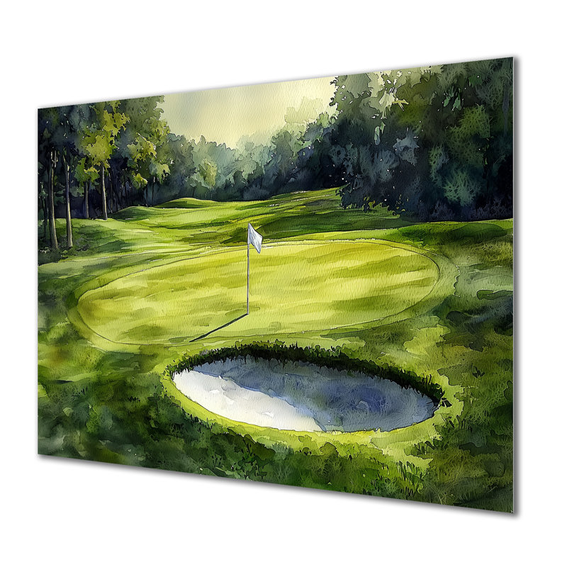 «Golf Course Champions Horizon II», reproduction de golf sur métal, 12" H x 20" W