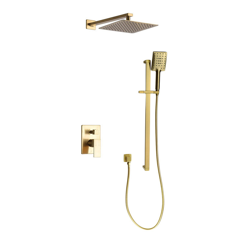 Système de douche complet à contrôle de température Madison avec valve brute, Graphite noir