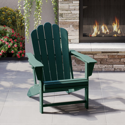 Chaise Adirondack en poly PEHD avec porte-gobelet Lucus