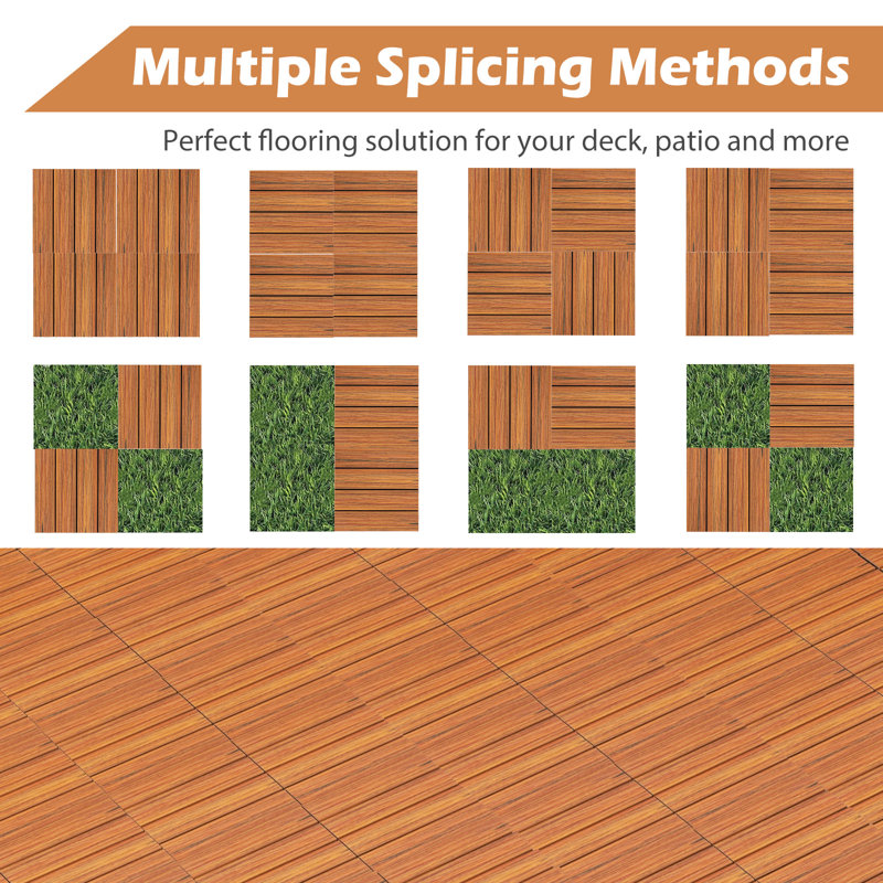 30cm L x 30cm W Composite Interlocking Deck Tile