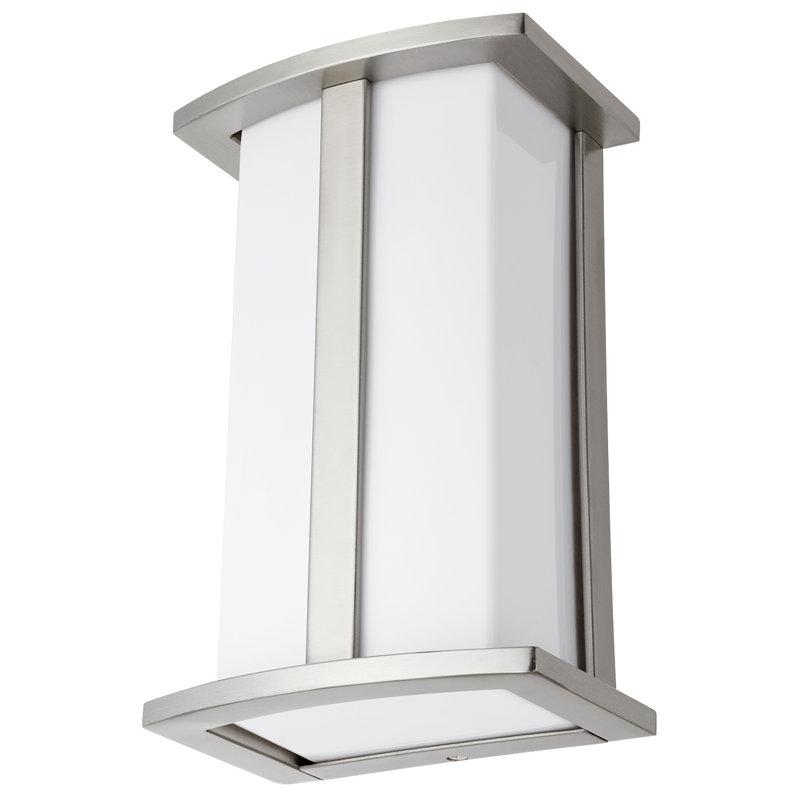 Plafonnier encastré 1 lumière, Nickel brossé, h 11,81 po x l 6,96 po x P 4,13 po