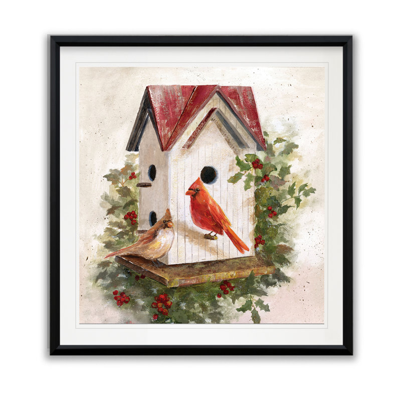 « holly berry nichoir », impression sur toile, H 26,5 po x l 26,5 po x P 1,5 po
