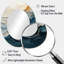 Blanc et bleu vague de marbre I - miroir mural ovale blanc côtier-748684592