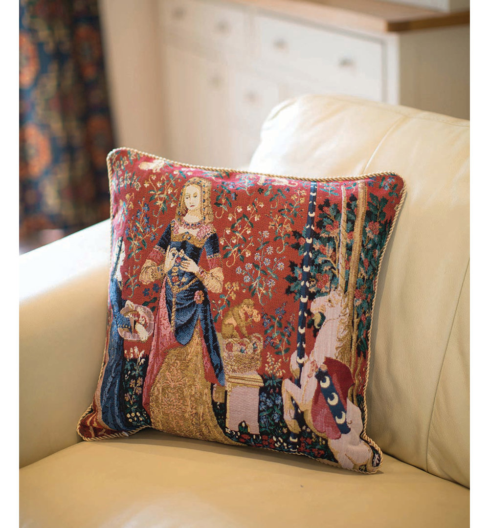 Lady and Unicorn - Sense of Smell Square Pillow Cover Signare