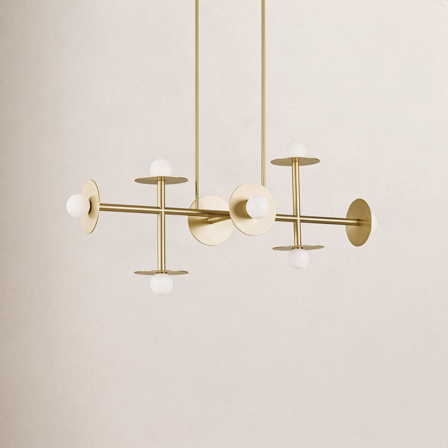 8 - Light Dimmable Sputnik Chandelier, Burnished Brass