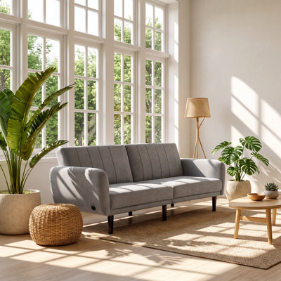 Canapé futon convertible capitonné en bois d'hévéa l 81 po x P 32,5 po Mobilya