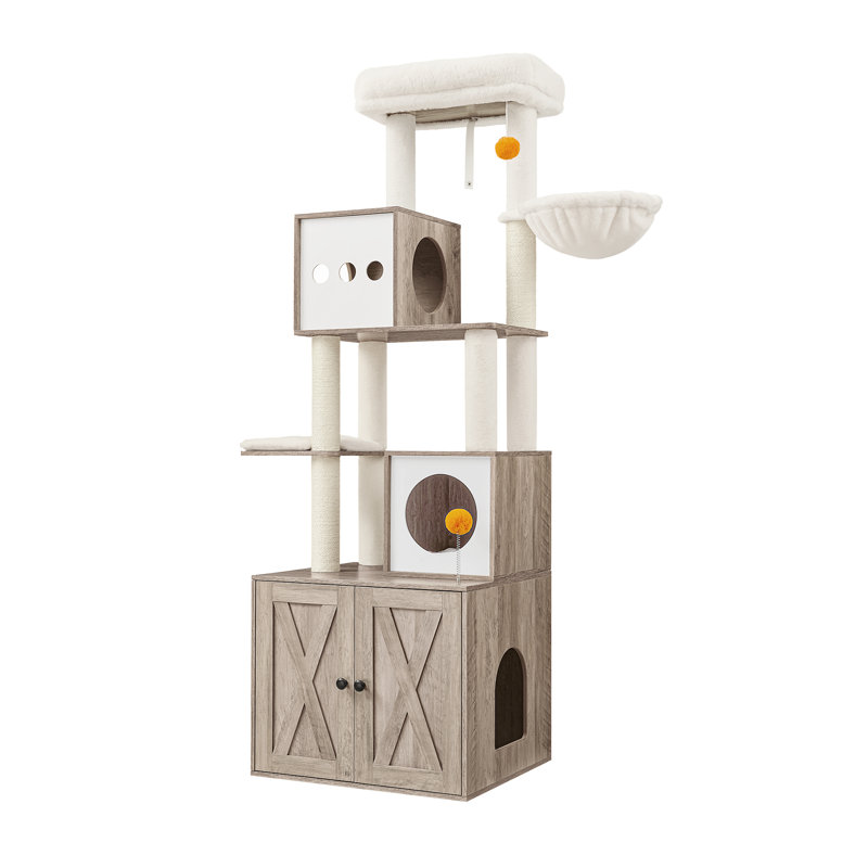 185cm H Cat Tree, Heather Greige