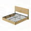 Structure de lit moderne en bois avec lumières DEL, courbes ondulées et support en fer robuste pour une expérience de sommeil améliorée-610794464
