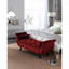 Très grand banc d'entrée en velours rouge de 65 po avec rangement et style, profondeur de 49,85 po, largeur de 18,81 po, largeur de 16,8 po, espace polyvalent de 48,05 lb pour le salon, sièges spacieux, profondeur, largeur, hauteur,-1342835609