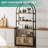 Arched Bookshelf, Bookcase with Doors Storage, 71.5 Inches Tall Industrial Book Shelf with Sturdy Metal Frame and Quality Boards, Freestanding Display Shelving-1471117523