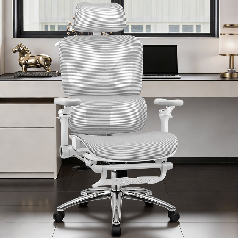 Chaise de travail ergonomique et confortable Comfy, Gris clair, Amélioré