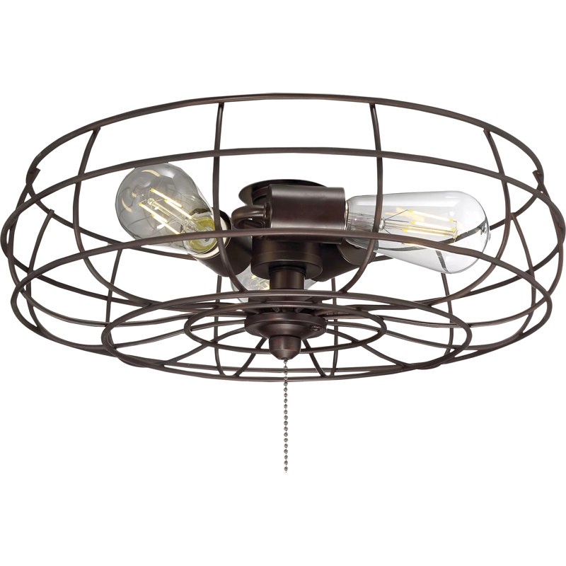Ensemble de ventilateur 3 lumières Meridian en bronze huilé, Bronze anglais