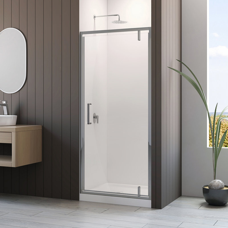 Porte de douche l 36 po x H 77 po avec, Chrome