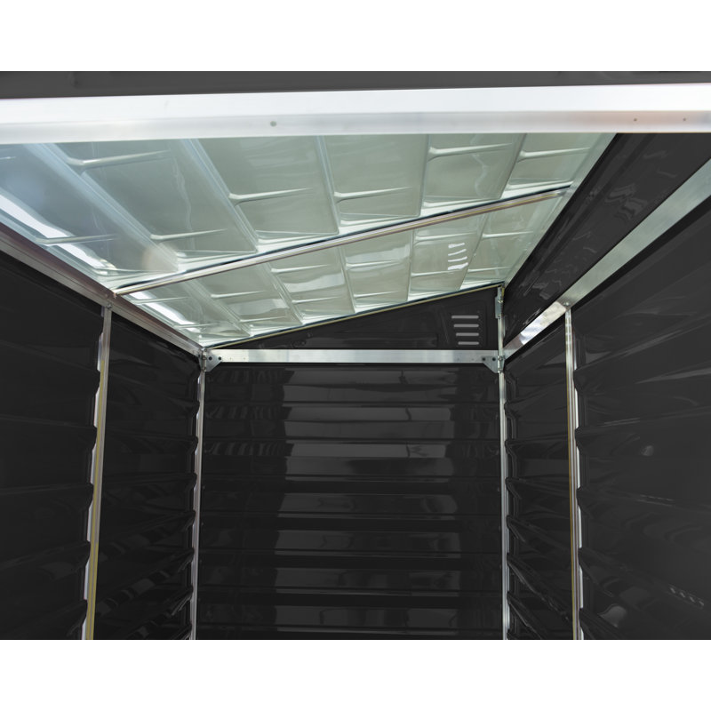 Palram - Canopia Skylight 4 Ft. W X 6 Ft. D Polycarbonate Lean-To Tool Shed, Midnight Grey, Midnight Gray