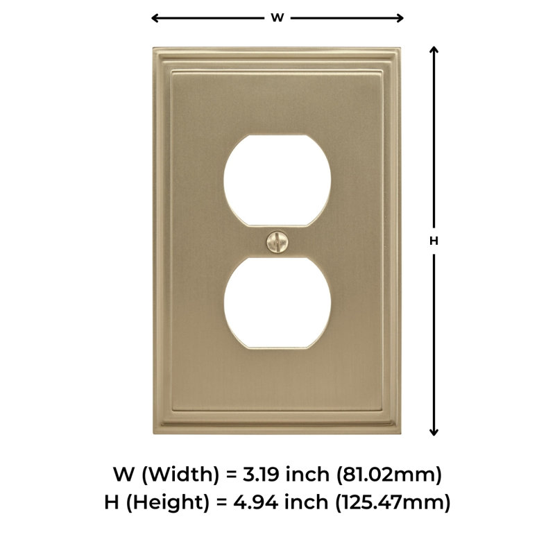 Mulholland 1-Gang Duplex Outlet Wall Plate, Golden Champagne
