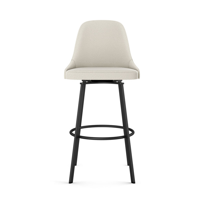 Tabouret de bar et de comptoir Isumi, Tabouret de comptoir (siège d'une hauteur de 26,5, Noir, Crème