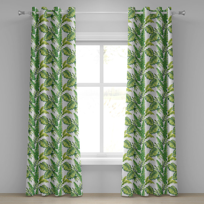 Rideau décoratif à œillets 2 panneaux Dakota Fields Jungle, 50 po x 72 po, vert lime, L 50 po x L 84 po