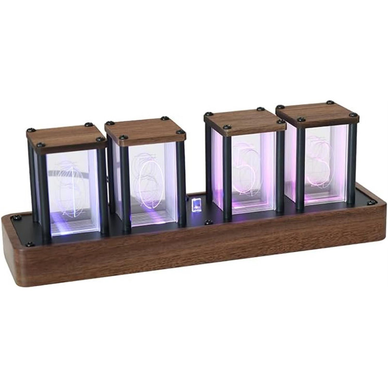 Digital Tube Clock Walnut Digital Clock