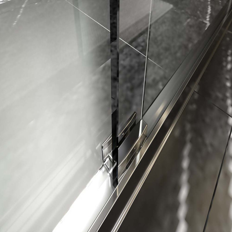 Porte de douche semi-sans cadre l 56 po x H 70 po, Chrome
