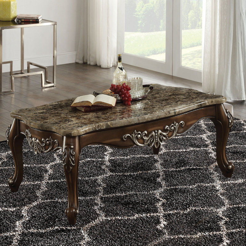 Table basse en marbre et bois Haylee