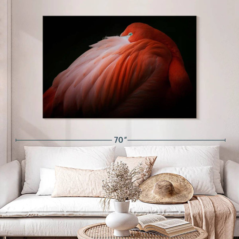 Brampt Shy Flamingo, 34" H x 51" W