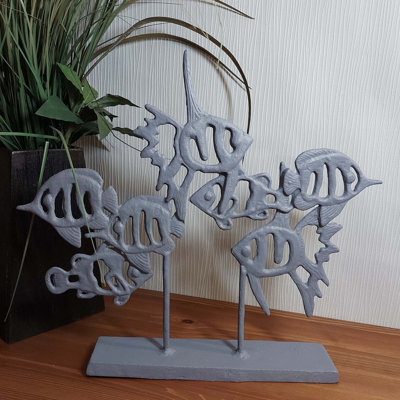 ANGEL FISH SHOAL Iron Ornament 33cm
