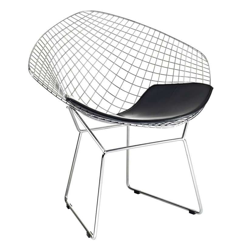 Fauteuil Modway argent / diamant noir