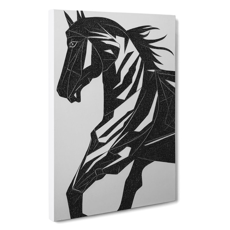 Monochrome Horse No.3, 60cm H x 40cm W x 3cm D
